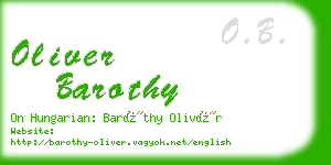 oliver barothy business card